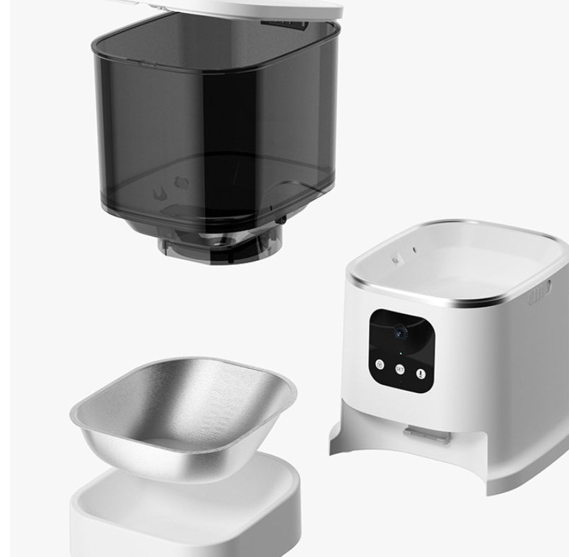 Alimentador automático para mascotas, gran capacidad, grabadora de voz inteligente, control por aplicación, temporizador, dispensador de comida para perros y gatos con WiFi, cuenco para mascotas